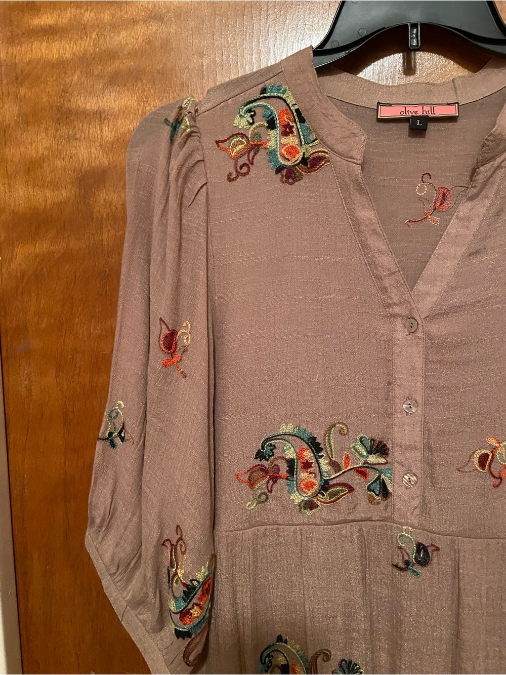 Embroidered Midi Gauze Dress - Picture 2 of 7